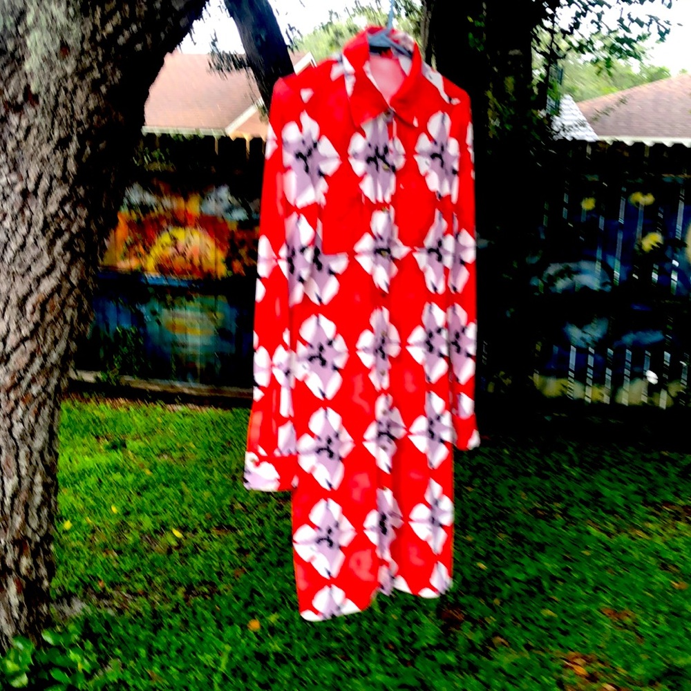 BCBG Coral Print Dress
